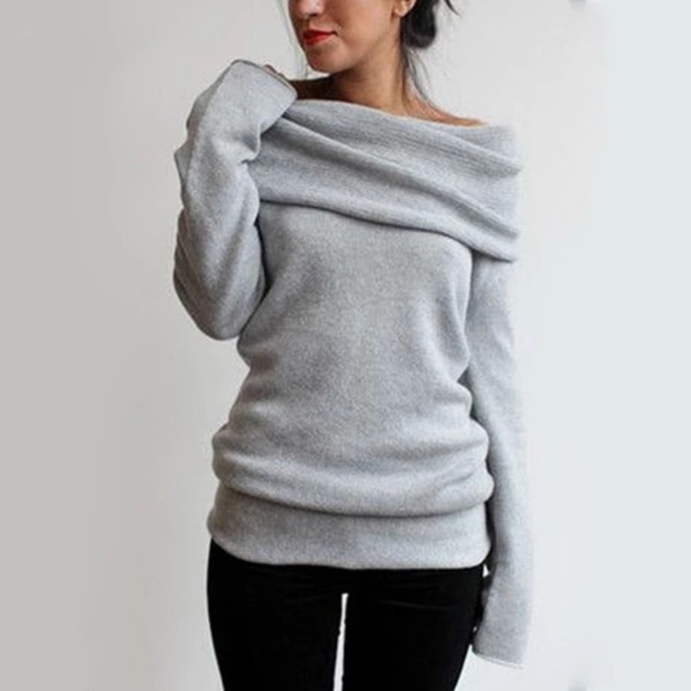 SALE‼️Plush Soft Off The Shoulder Gray Sweater‼️
